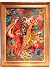 fabulous vintage gouache painting signed and dated Kandinsky 1913
