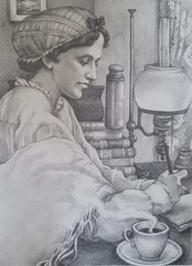 Night Writing, Original Pencil Illustration,Published , Size 8″x11″, 2004,US