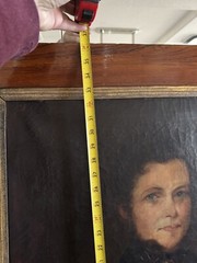 Antique 1853 Oil Painting Of Gentleman Portrait in Old Wood Frame 31.5”x36”
