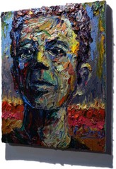 PORTRAIT OIL█PAINTING OUTSIDER IMPRESSIONIST ART█SIGNED ABSTRACT ORIGINAL MALE A