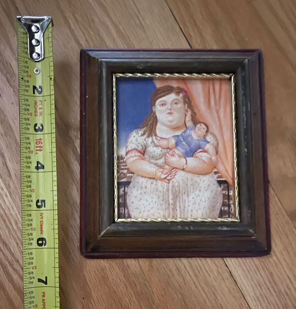 LATIN AMERICAN/COLOMBIAN ART FERNANDO BOTERO REPRODUCTION OIL SMALL FRAME