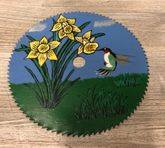 3 Hand Painted Circular Saw Blades Beautiful Hummingbirds 6″ & 7″