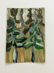 Scandinavian Abstract Landscape Art Framed Forest Painting Rustic Cabin Decor