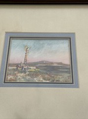 AMERICAN REGIONALISM PAINTING LANDSCAPE COWBOY LANDSCAPE FARMER SMALL GEM