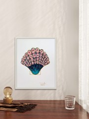 Original Seashell Painting 11×14 Beach Ocean Wall Art Home Decor Handmade WP 55