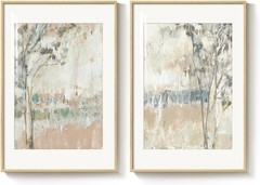 Calming Neutral Landscape Wall Art – 20×30 In Framed Set for Versatile Decor