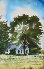 Bart Machado Original California Barn & Farmhouse Watercolor Painting