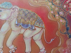 THAI ELEPHANT Acrylic Painting on SATIN 15.5 X 11.5 inch symbol of success