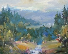 Oil painting Harsh weather Ukrainian painter Canvas Framed original landscape