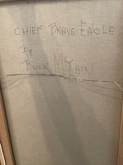 Original 1972 Western Oil Painting Listed Artist Buck McCain, Chief Brave Eagle