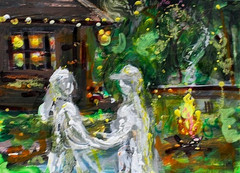 ACEO Original Painting Divine Energy FIRE Soul Union Self TWIN FLAME Love ART