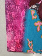 Oil & Acrylic painting ceramic tile 12×12. Jimi Hendrix Portrait Original