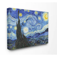30 In. X 40 In. „Van Gogh Starry Night Post Impressionist Painting“ by Vincent V