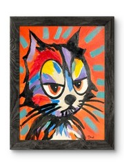Felix the Cat Painting 11×14 Original Pop Art Cartoon Colorful Portrait