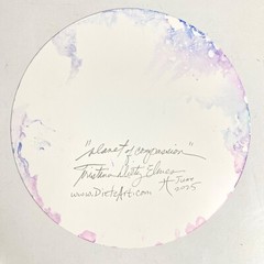 Art Original Planet of Compassion Watercolor Painting Wall Art 8in Diameter