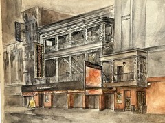 70s New York City NYC Street Scene Painting Nederlander Theatre Broadway W41st