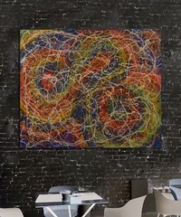 Jackson Pollock style￼￼ Canvas painting￼ 72” X 60”Abstract,Modern,XL, Landscape￼