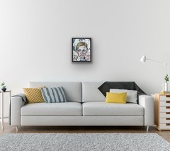 Twiggy Original Pointillism Painting By Melissa Bollen Framed