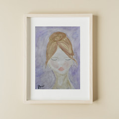 MUSE ERA WHIMSICAL BALLERINA 9X12 SIGNED COLORFUL PAPER ART PAINTING