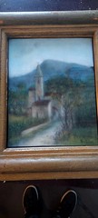 Antique Pastel Painting on Paper Signed Landscape Bartalini Frame