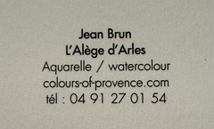 JEAN BRUN, Watercolor Print, Adele’s, France Colors of Provence, Matted & Framed