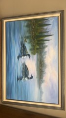 Original Duck Framed Oil Painting On Canvas 24×36