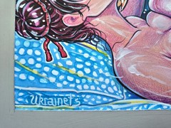Original Anime Painting A4 Samui Tsunade Naruto Fan Art Watercolor LGBTQ OOAK