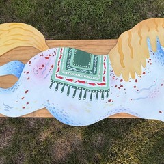 Original Signed Horse Oil Painting on Custom Wood Panel Folk Art Wall Decor