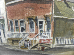 Butte Montana watercolor painting beloved citizen artist Leroy Cottom 1931-2010