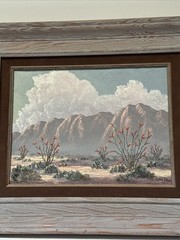 KATHI HILTON PAINTING DESERT LANDSCAPE VINTAGE AMERICAN IMPRESSIONIST LISTED
