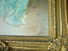 Antique Important Large Italian Oil Painting Signed Ettore Simonetti Rome C.1890