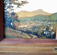Vintage Original Landscape Oil Painting on Board Framed Miniature Artwork
