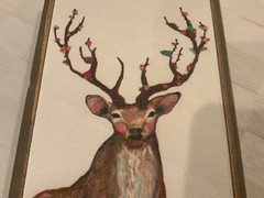 Greenbox Art “Rosy Buck” by Elizabeth Halpin 5 1/2” x7 1/2” Framed Canvas