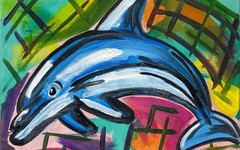 Messa Art: Blue Freedom- 11×14 Acrylic Neo Expressionism Original on Canvas