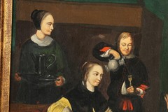 „Presentation of the Medallion“ after Caspar Netscher,17th-century Dutch Painter