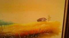 Large Size Oil on Canvas Buggy in field 52″ x 28″ Signed unknown artist.