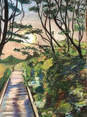 Kristi Cavett Jones Original Oil Pastels Central Oregon Coast Painting 19 X 25