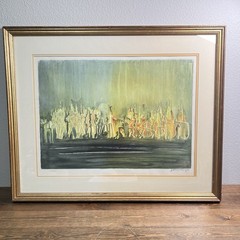 Joseph Kossonogi Abstract Watercolor of Symphony Orchestra Print Framed & Matted