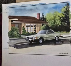 Ken Eberts Original Mercedes Benz Vibrant Watercolor OOAK