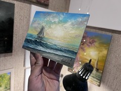 Original Sailboat Oil Painting, Seascape Wall Art, Ocean Wave Painting Nautical