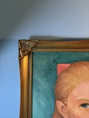 Portrait of A Young Woman 21 1/2 x 17 Oil On Canvas Signed by Steven’s 1965 VG