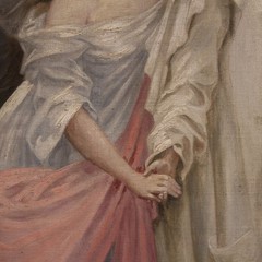 Oil painting on canvas neoclassical women allegory faith hope charity 19th cent