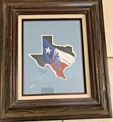 Texas Bluebonnet Flag Painting 1989 Lone Star Lovita Irby signed