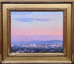 Charles Muench -Panoramic View Of Pasadena -Oil painting