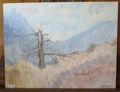 79×59 cm Vintage Painting with Experimental Technique Winter Landscape P20