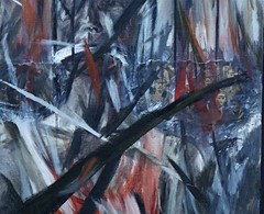 Roman Chamski „The Protest“ Oil Painting War Scene Portrait 75x95cm RFN Framed