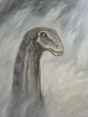 Original Oil Illustration Apatosaurus – The Gentle Giant