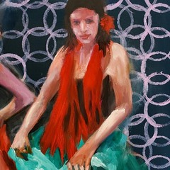 YARY DLUHOS Flamenco Dancers Spain Women Girls Figures Original Art Oil Painting