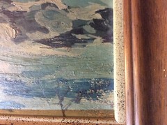 Rare~Mary Altha Nims~Original Oil Board Painting~Moonlit House~Winters Night~Art