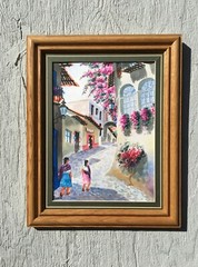 SPANISH ARCHITECTURE, Original Watercolor by: Raniul. Framed/Signed/ Excellent